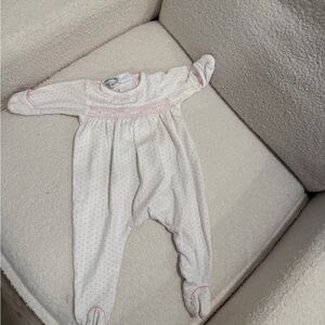 Magnolia Baby Polka Dot Pink and White Baby One Piece